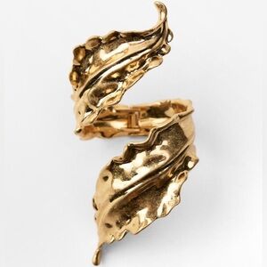 Zara TEXTURED LEAF ARM BAND bracelet bangle
